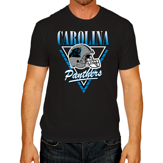 Carolina Panthers NFL Adult Retro Triangle Unisex T-Shirt - Black