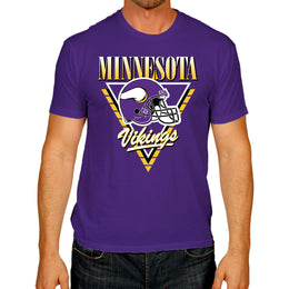 Minnesota Vikings NFL Adult Retro Triangle Unisex T-Shirt - Purple