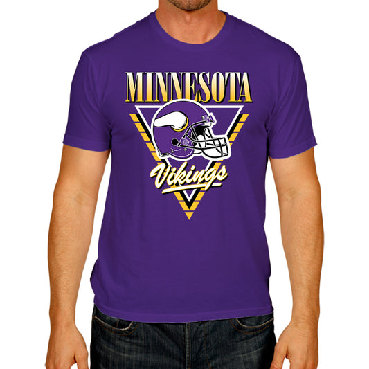 Minnesota Vikings NFL Adult Retro Triangle Unisex T-Shirt - Purple