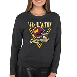 Washington Commanders NFL Womens Retro Triangle Slouchy Crewneck - Heather Charcoal
