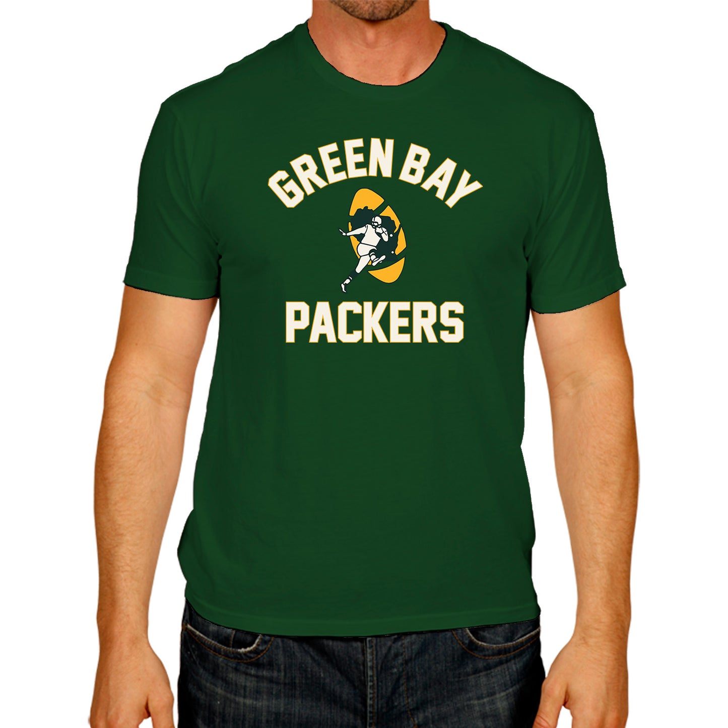 Green Bay Packers NFL Adult Retro Gameday Unisex T-Shirt - Forest Green
