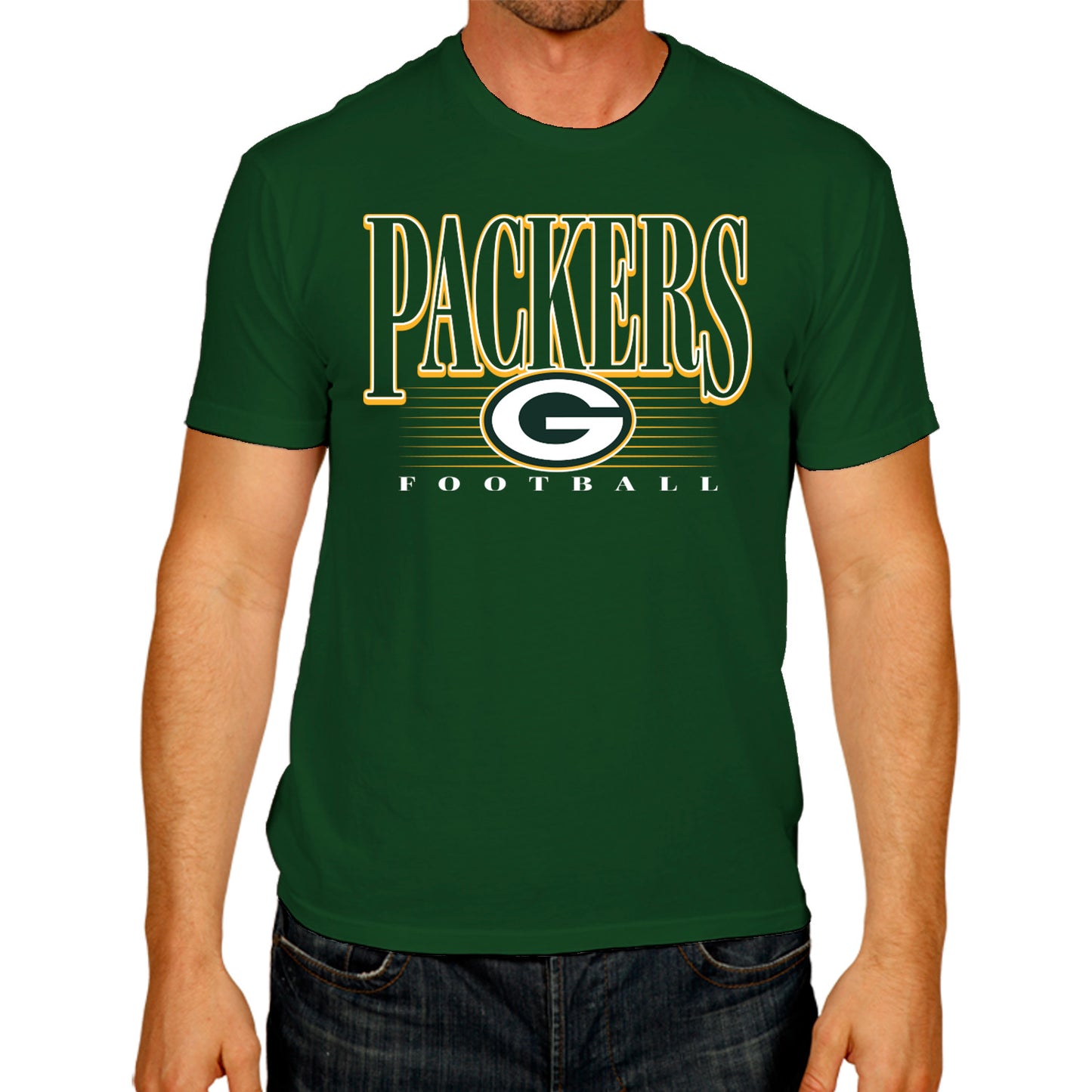 Green Bay Packers NFL Adult Overtime Blueprint Tag-Less T-Shirt - Forest Green