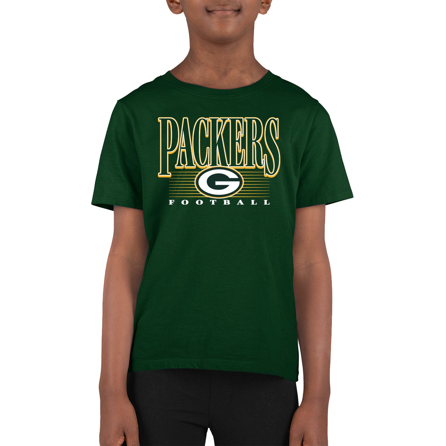 Green Bay Packers NFL Youth Overtime Blueprint Football T-Shirt Unisex Tag Free Comfortable - Forest Green