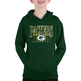 Green Bay Packers NFL Youth Overtime Blueprint Football Fleece Hooded Sweatshirt - Forest Green