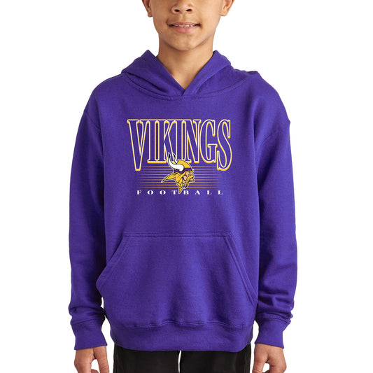 Minnesota Vikings NFL Youth Overtime Blueprint Football Fleece Hooded Sweatshirt - Purple