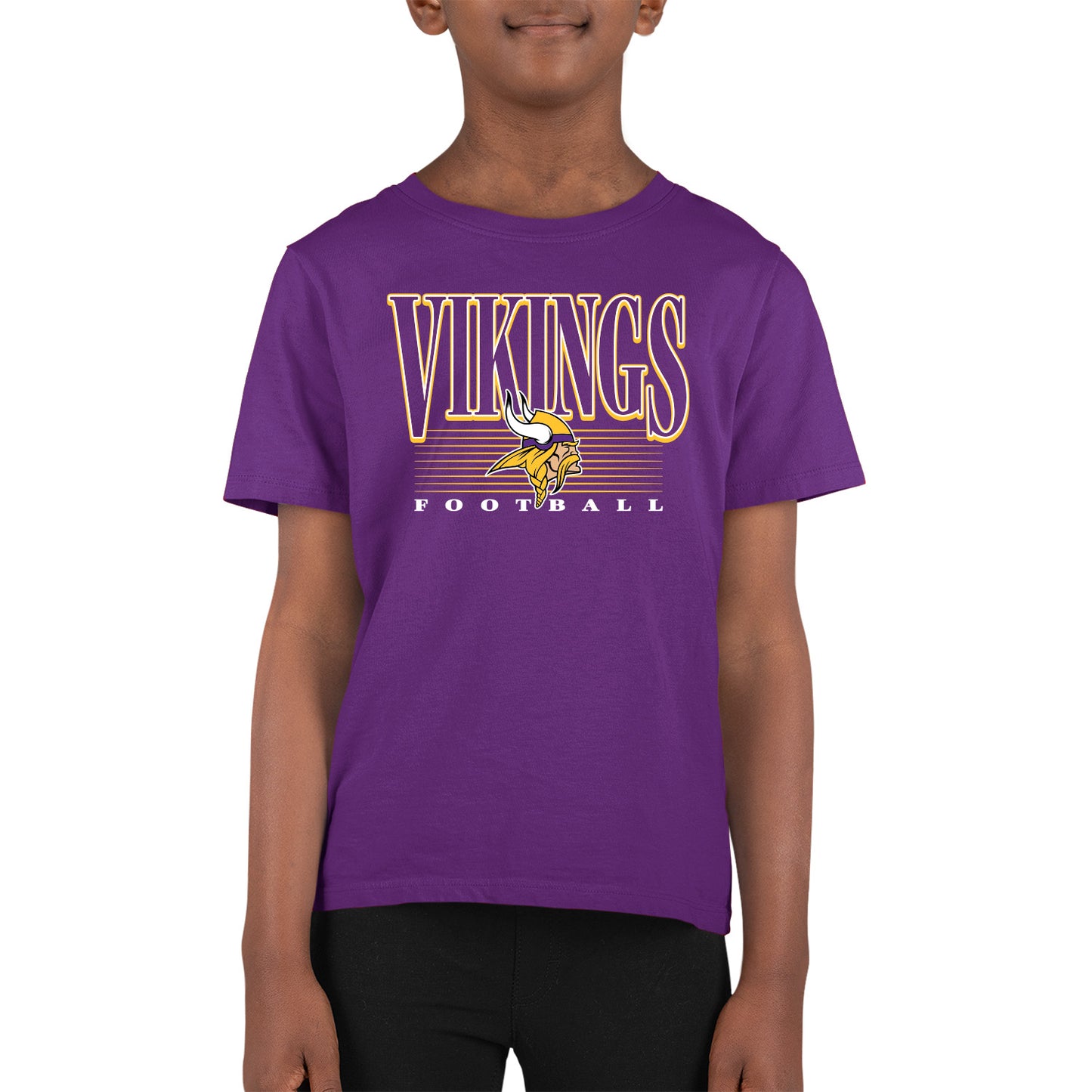 Minnesota Vikings NFL Youth Overtime Blueprint Football T-Shirt Unisex Tag Free Comfortable - Purple