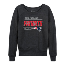 New England Patriots NFL Womens Crew Neck Light Weight - Heather Charcoal