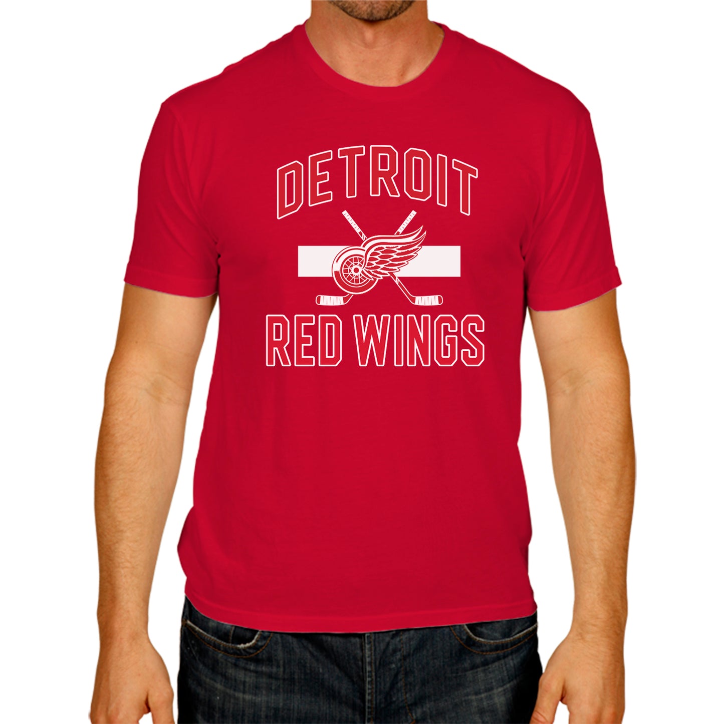 Detroit Red Wings NHL Adult Faceoff Tag-Less T-Shirt - Red
