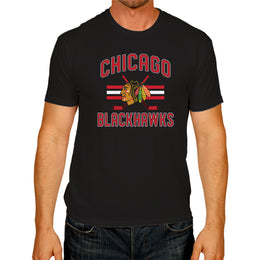 Chicago Blackhawks NHL Adult Faceoff Tag-Less T-Shirt - Black