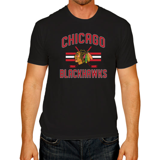 Chicago Blackhawks NHL Adult Faceoff Tag-Less T-Shirt - Black