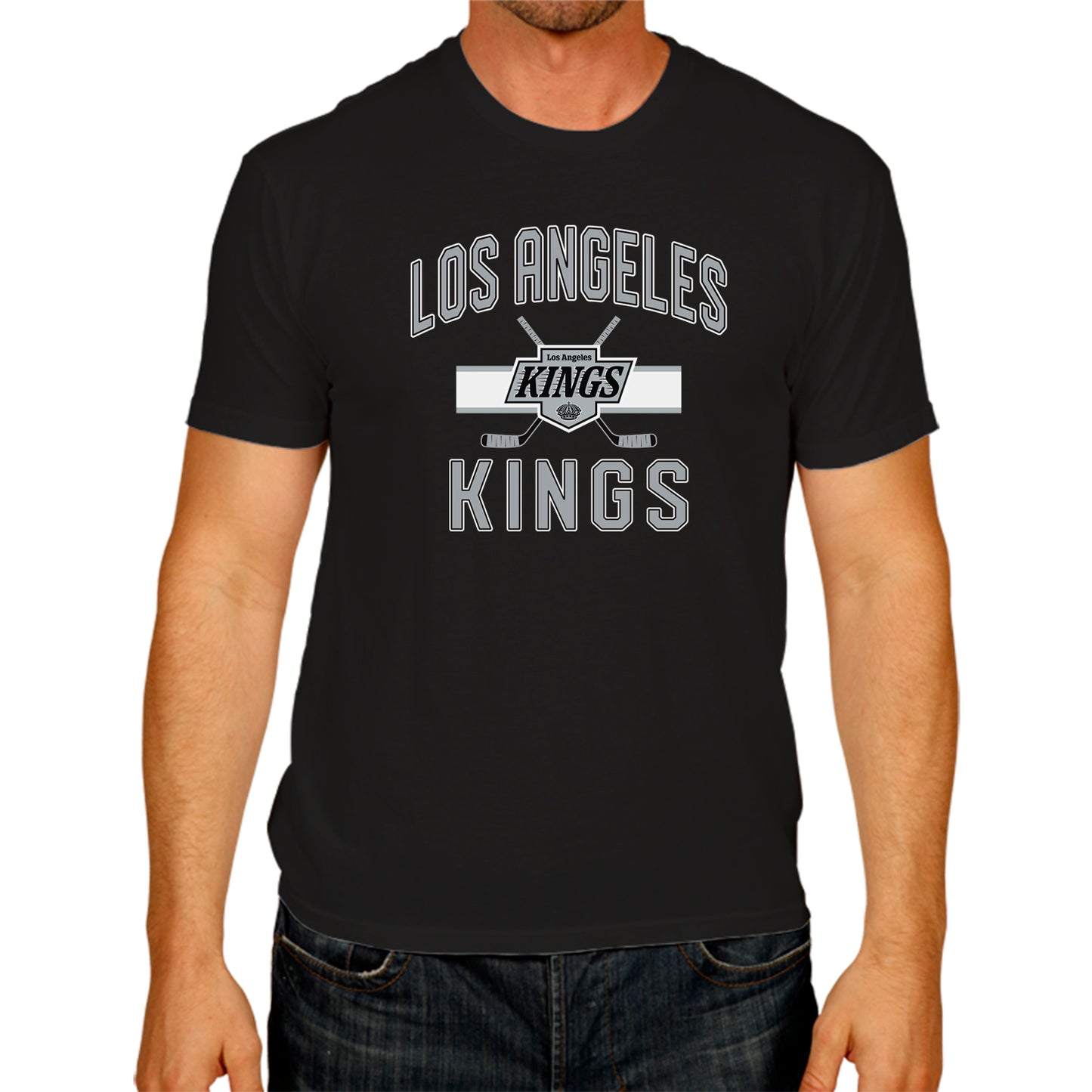 Los Angeles Kings NHL Adult Faceoff Tag-Less T-Shirt - Black
