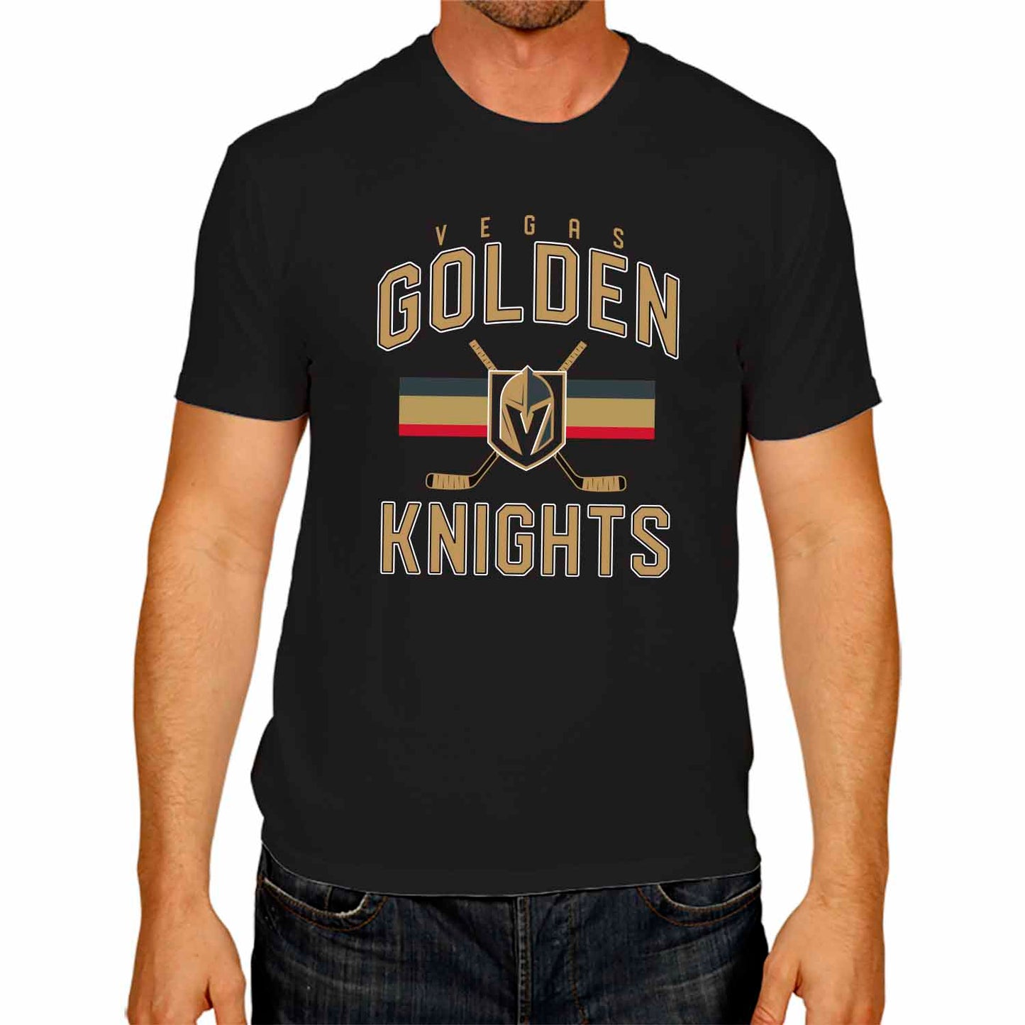 Las Vegas Golden Knights NHL Adult Faceoff Tag-Less T-Shirt - Black
