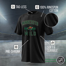 Minnesota Wild NHL Adult Faceoff Tag-Less T-Shirt - Black