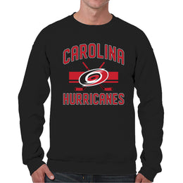 Carolina Hurricanes Adult NHL Faceoff Hockey Fleece Crewneck Sweatshirt - Black