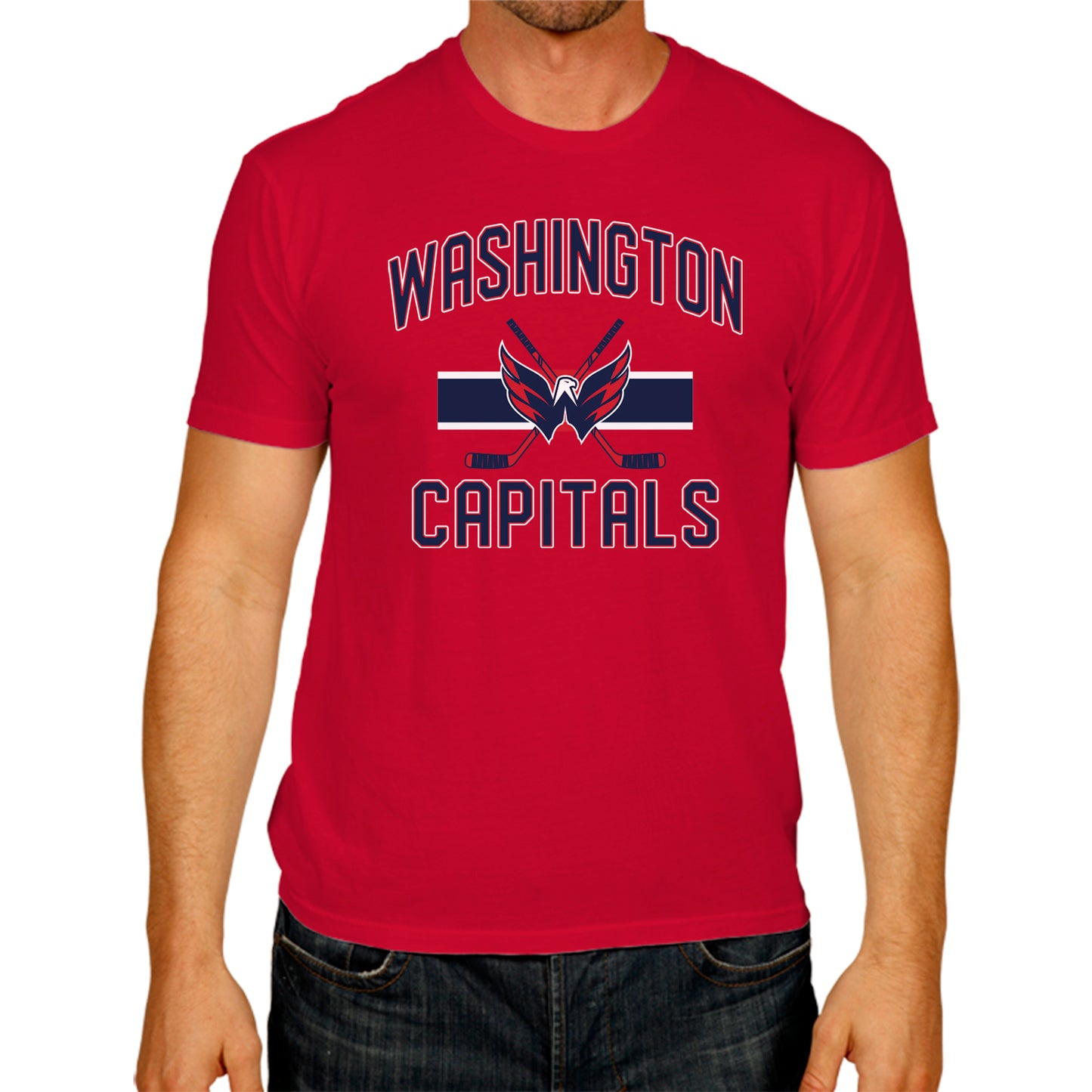 Washington Capitals NHL Adult Face Off Tag-Less T-Shirt - Red