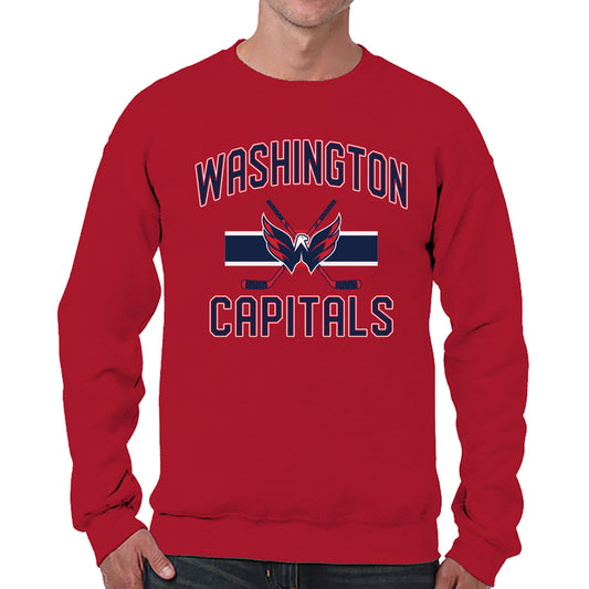 Washington Capitals Adult NHL Faceoff Hockey Fleece Crewneck Sweatshirt - Red
