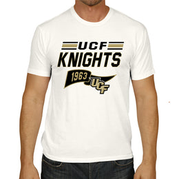 Central Florida Knights NCAA Adult Unisex Varsity Club Pennant T-Shirt Tag-Less - Off White