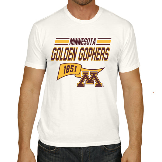 Minnesota Golden Gophers NCAA Adult Unisex Varsity Club Pennant T-Shirt Tag-Less - Off White