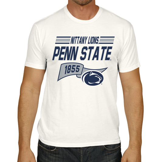 Penn State Nittany Lions NCAA Adult Unisex Varsity Club Pennant T-Shirt Tag-Less - Off White