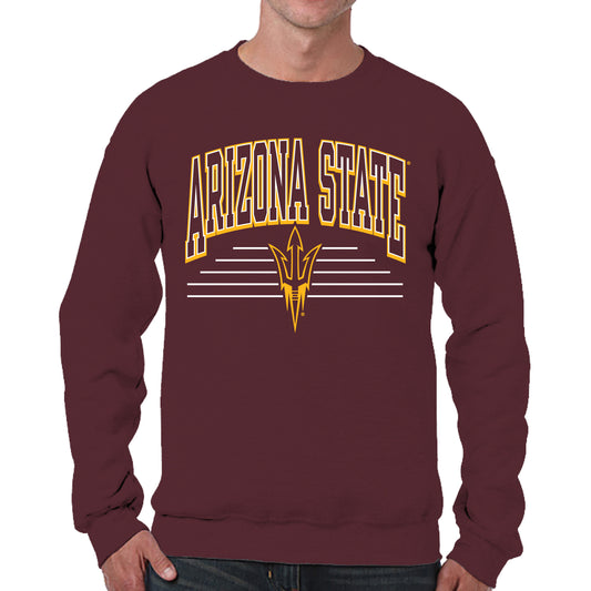 Arizona State Sun Devils NCAA Adult Unisex Overtime Classics Crewneck Fleece Sweatshirt - Maroon