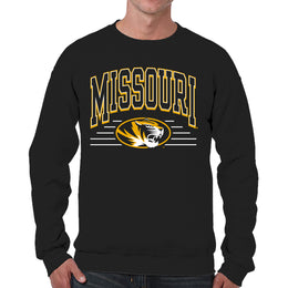 Missouri Tigers NCAA Adult Unisex Overtime Classics Crewneck Fleece Sweatshirt - Black