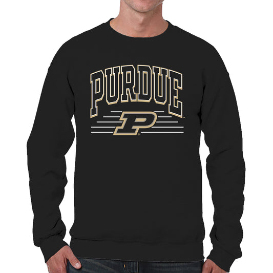 Purdue Boilermakers NCAA Adult Unisex Overtime Classics Crewneck Fleece Sweatshirt - Black
