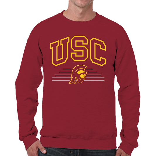 USC Trojans NCAA Adult Unisex Overtime Classics Crewneck Fleece Sweatshirt - Cardinal