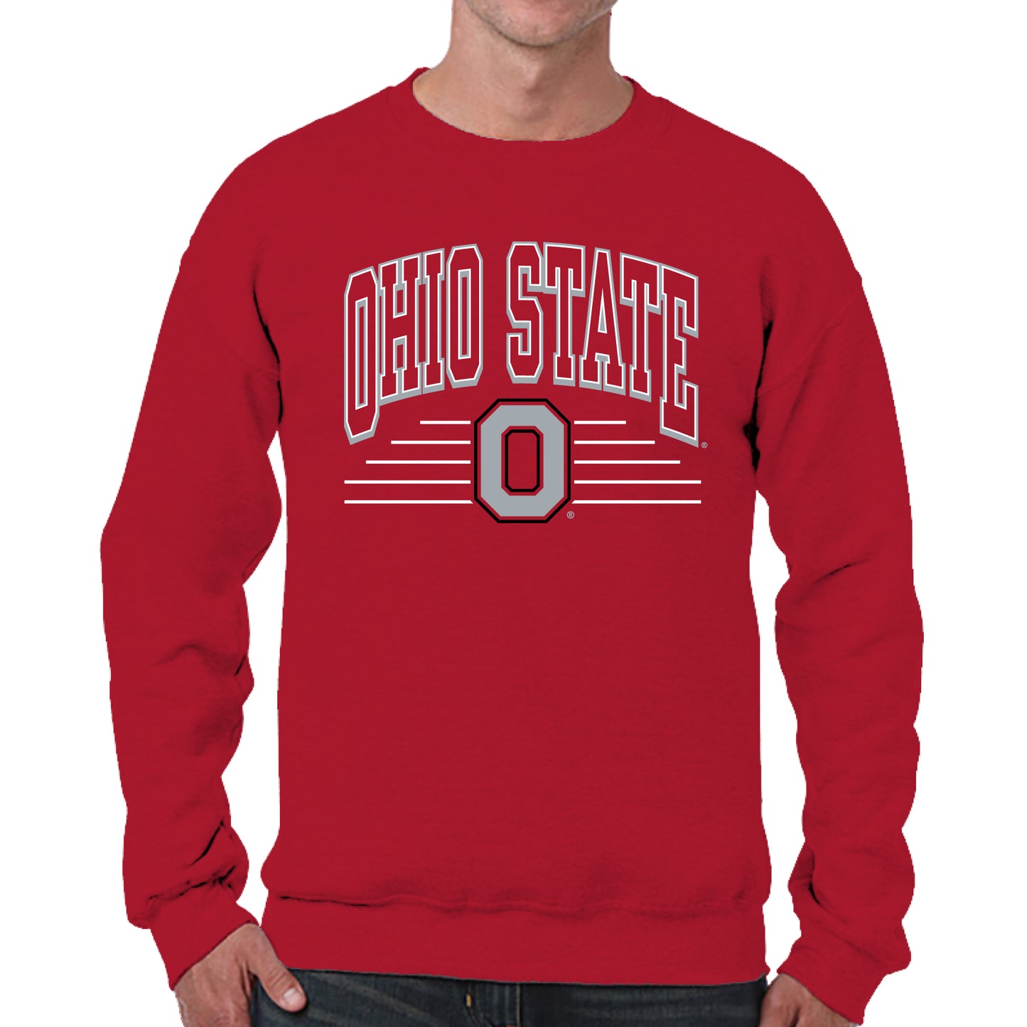 Ohio State Buckeyes NCAA Adult Unisex Overtime Classics Crewneck Fleece Sweatshirt - Red