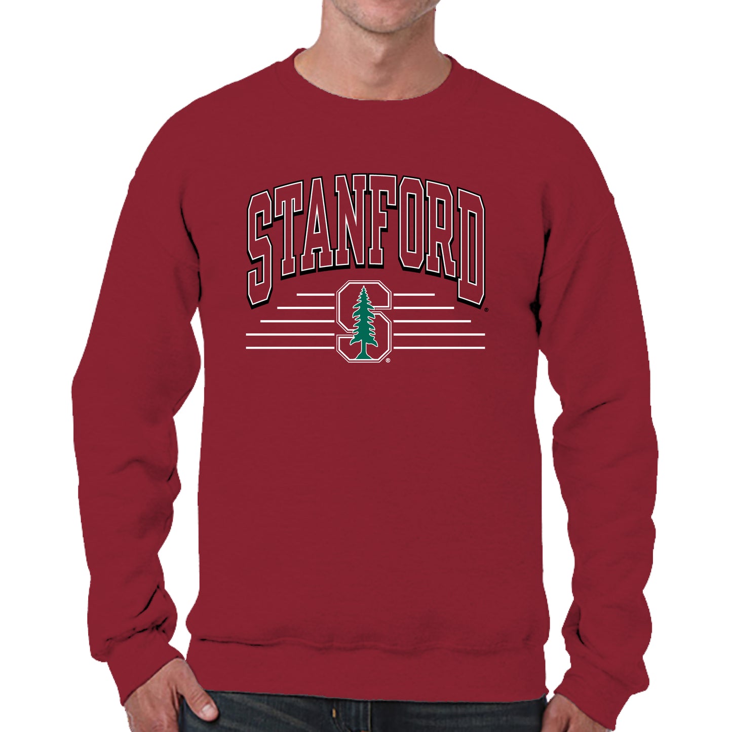 Stanford Cardinal NCAA Adult Unisex Overtime Classics Crewneck Fleece Sweatshirt - Cardinal