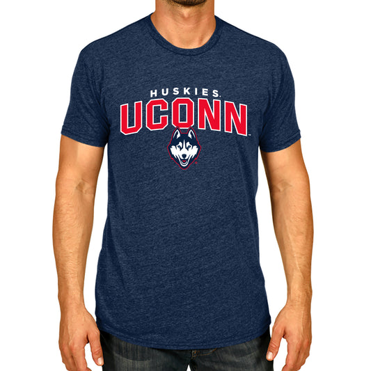 UCONN Huskies NCAA Adult Unisex Starting Fresh T-Shirt - Navy Heather
