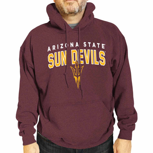 Arizona State Sun Devils NCAA Adult Unisex Starting Fresh Heathered Hooded Fleece Sweatshirt - Maroon Heather