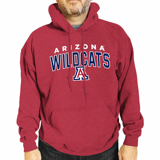 Arizona Wildcats NCAA Adult Unisex Starting Fresh Heathered Hooded Fleece Sweatshirt - Red Heather