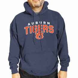 Auburn Tigers NCAA Adult Unisex Starting Fresh Heathered Hooded Fleece Sweatshirt - Navy Heather