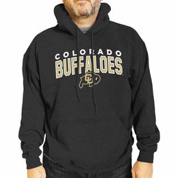 Colorado Buffaloes NCAA Adult Unisex Starting Fresh Heathered Hooded Fleece Sweatshirt - Black Heather
