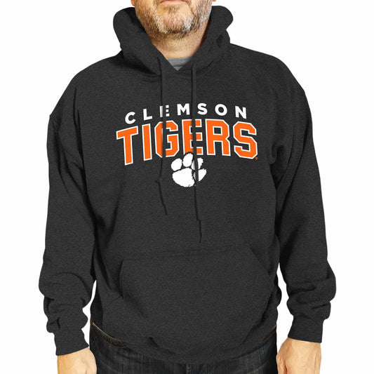 Clemson Tigers NCAA Adult Unisex Starting Fresh Heathered Hooded Fleece Sweatshirt - Black Heather