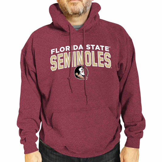Florida State Seminoles NCAA Adult Unisex Starting Fresh Heathered Hooded Fleece Sweatshirt - Garnet Heather