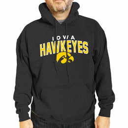 Iowa Hawkeyes NCAA Adult Unisex Starting Fresh Heathered Hooded Fleece Sweatshirt - Black Heather