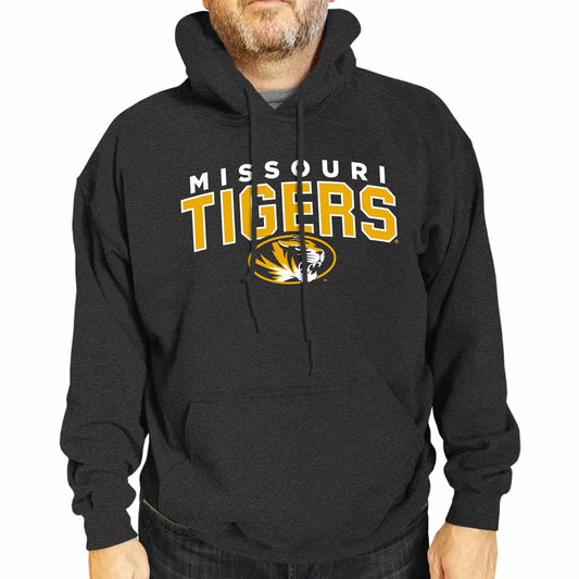 Missouri Tigers NCAA Adult Unisex Starting Fresh Heathered Hooded Fleece Sweatshirt - Black Heather