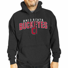 Ohio State Buckeyes NCAA Adult Unisex Starting Fresh Heathered Hooded Fleece Sweatshirt - Black Heather