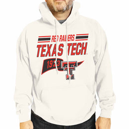 Texas Tech Red Raiders NCAA Adult Unisex Varsity Club Pennant Hooded Fleece Sweatshirt - Off White
