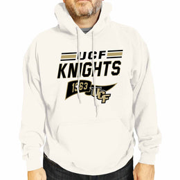 Central Florida Knights NCAA Adult Unisex Varsity Club Pennant Hooded Fleece Sweatshirt - Off White