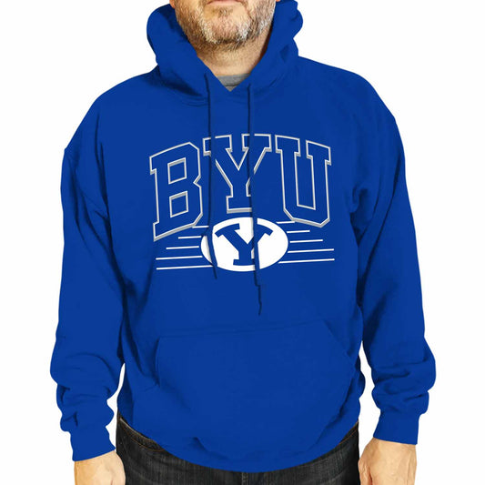 BYU Cougars NCAA Adult Unisex Overtime Classics Hooded Fleece Sweatshirt - Royal