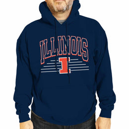 Illinois Fighting Illini NCAA Adult Unisex Overtime Classics Hooded Fleece Sweatshirt - Navy