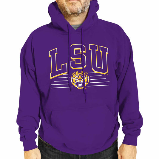 LSU Tigers NCAA Adult Unisex Overtime Classics Hooded Fleece Sweatshirt - Purple