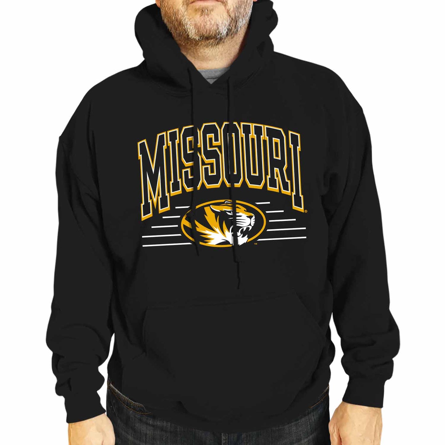 Missouri Tigers NCAA Adult Unisex Overtime Classics Hooded Fleece Sweatshirt - Black
