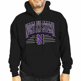 Northwestern Wildcats NCAA Adult Unisex Overtime Classics Hooded Fleece Sweatshirt - Black