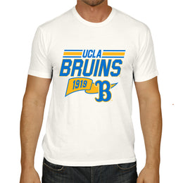 UCLA Bruins NCAA Adult Unisex Varsity Club Pennant T-Shirt Tag-Less - Off White