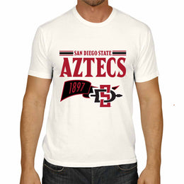 San Diego State Aztecs NCAA Adult Unisex Varsity Club Pennant T-Shirt Tag-Less - Off White