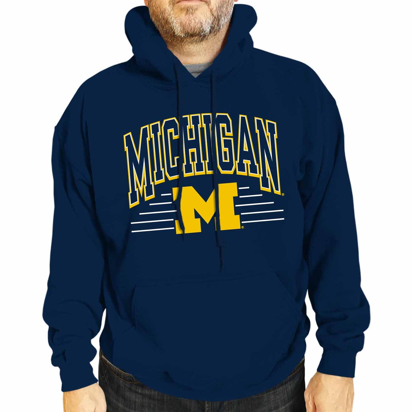 Michigan Wolverines NCAA Adult Unisex Overtime Classics Hooded Fleece Sweatshirt - Navy