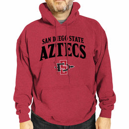 San Diego State Aztecs NCAA Adult Unisex Starting Fresh Heathered Hooded Fleece Sweatshirt - Red Heather